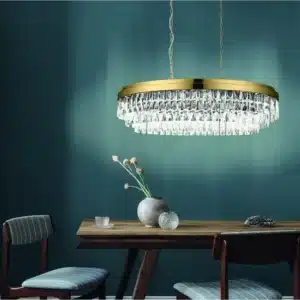 Valparaiso - Metal and Crystal Pendant - Clear / Gold