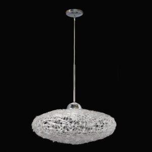 Beaver - Flat Round Pendant - Clear Acrylic - Chrome