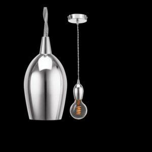 Bullet Twisted - Cord Pendant - Chrome