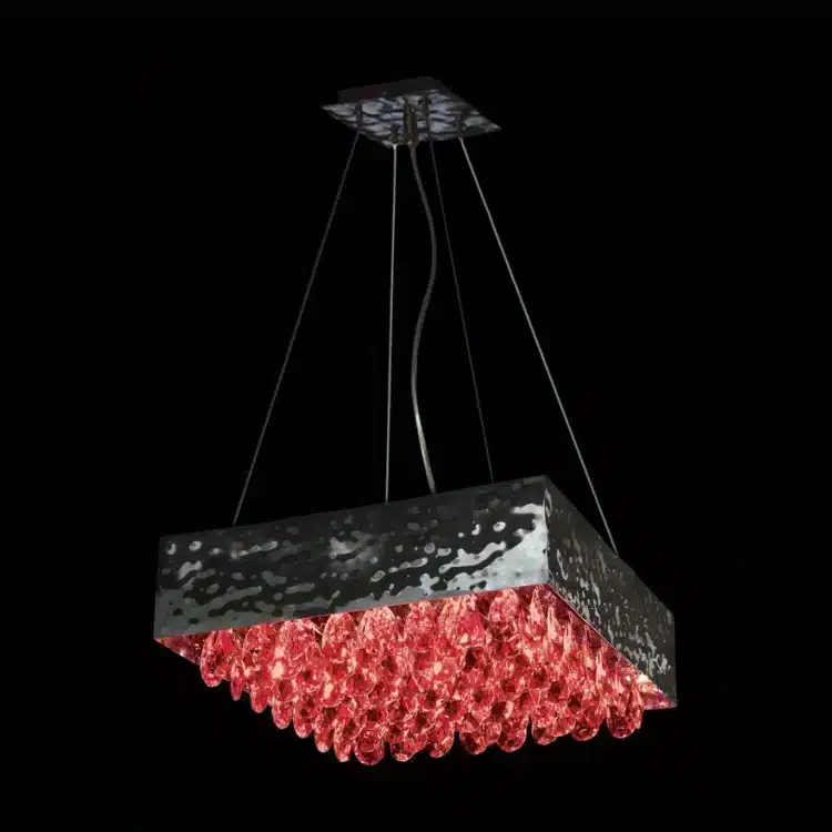 Magma - Large Italian Crystal Pendant - Various Colours / Chrome - Image 2
