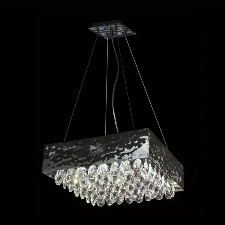 Magma - Large Italian Crystal Pendant - Various Colours / Chrome - Image 3