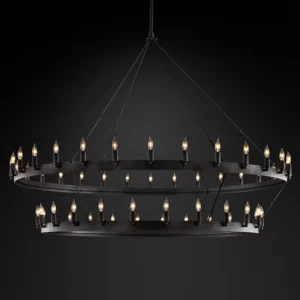 Candler 54 Light - Two Tier Ranch Iron Pendant - Black