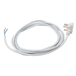 Cord Set 2 - 3M - 6Amp - 0.75mm - White Cable