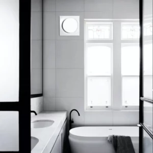 Bathroom Extraction Fan with LED Light - 30W - White