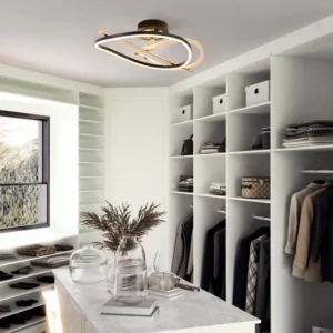 Axel - Metal and PVC CTC LED Ceiling Fitting - French Gold and Black
