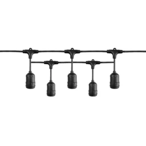 Festoon Hanging - 10 Light String Light - 11.5M - Black