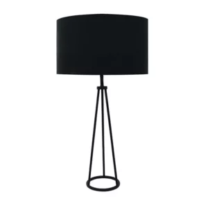 Allure - Metal Table Lamp with Fabric Shade - Black (Custom Made)