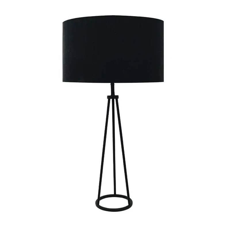 Allure - Metal Table Lamp with Fabric Shade - Black (Custom Made)