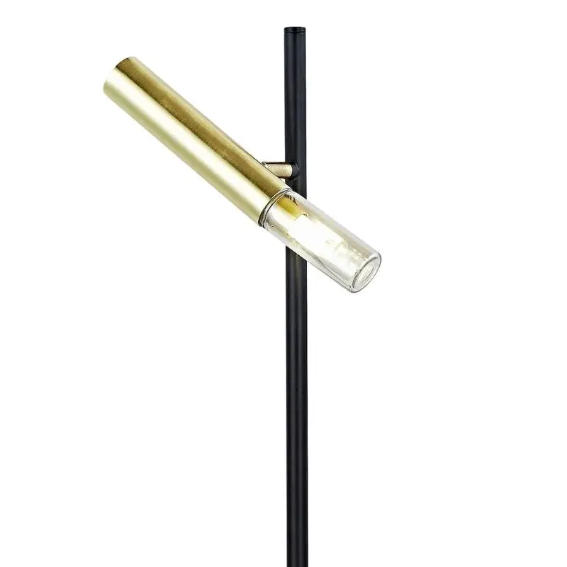 Cam - Metal and Glass Table Lamp - Amber / Black and Satin Gold 2