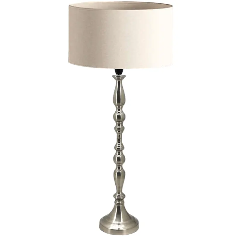Candelabra - Metal Table Lamp with Fabric Shade - Various Colours