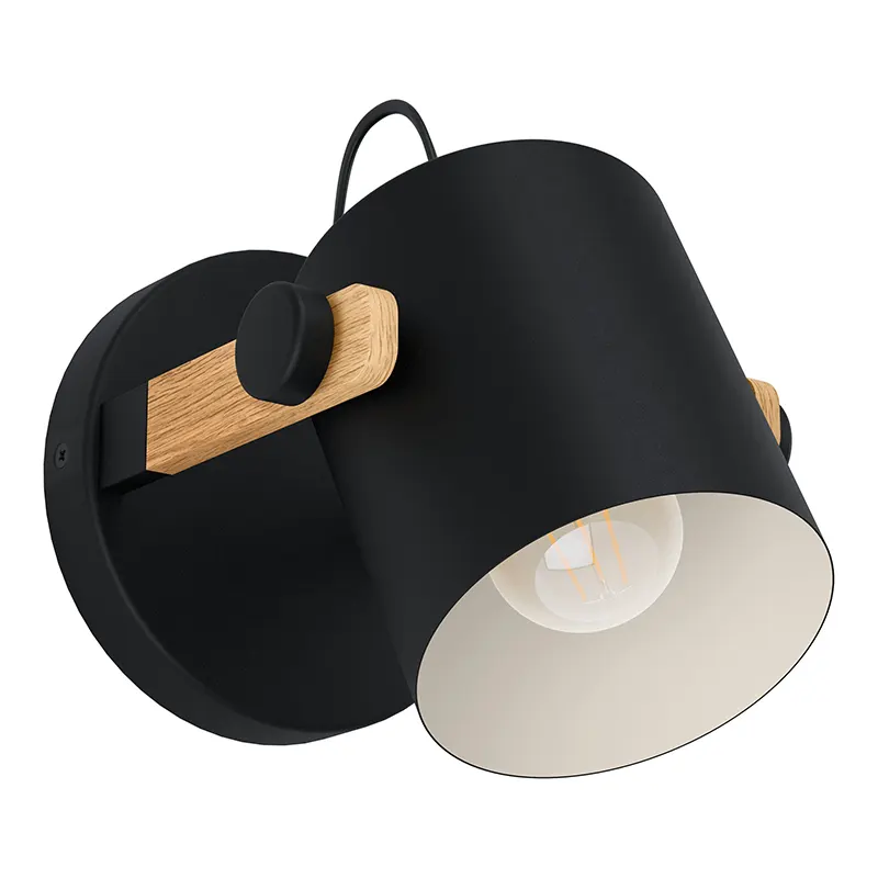Hornwood - Steel and Wood Adjustable Spot Light - Natural / Black and Cream 2