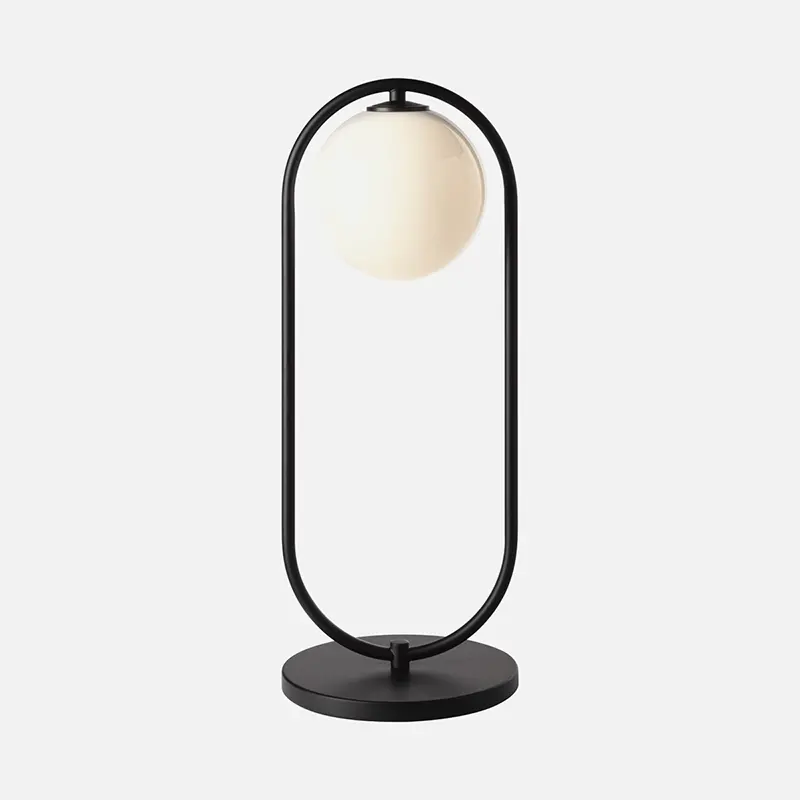Vogue - Aluminium and Glass Table Lamp - Opal / Black (Custom Made)
