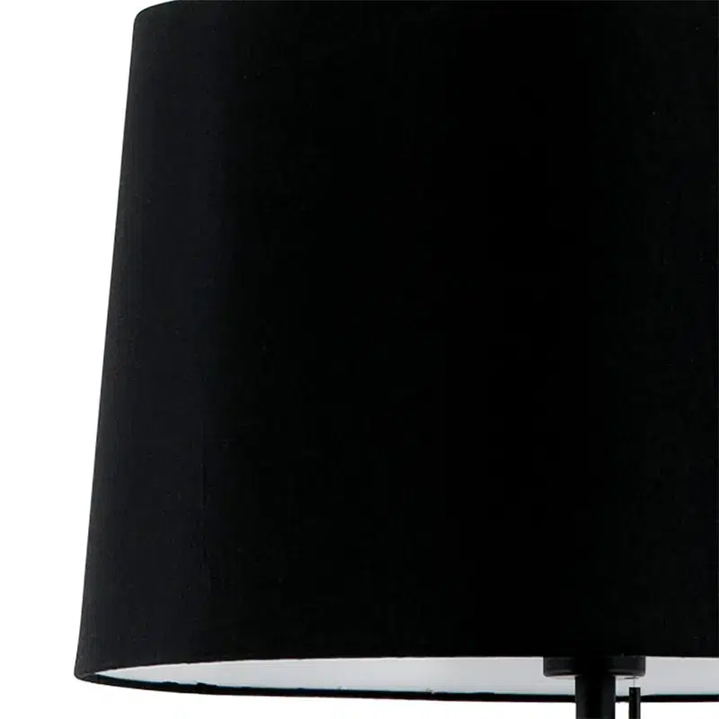Volta - Steel Table Lamp with Textile Shade - Black / Matt Black and Satin Nickel (Import) 2